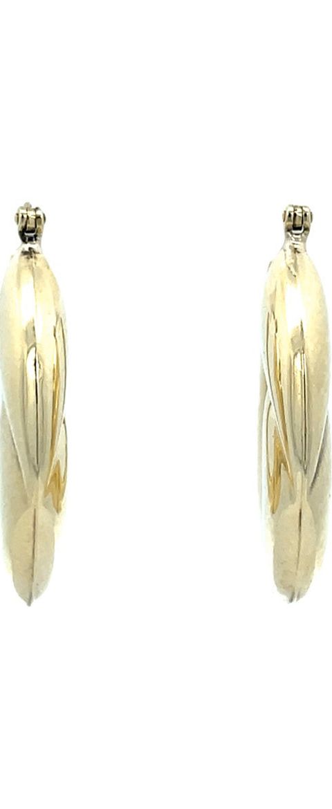 Vintage 14K Gold Fancy Hoop Earrings